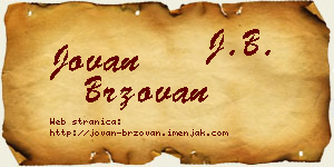 Jovan Brzovan vizit kartica